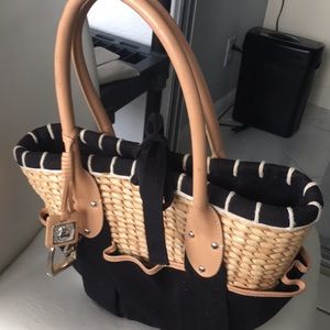 Rattan and fabric Ralph Lauren bag